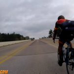 Catching the lone breakaway on the climb